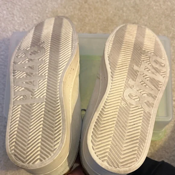 P448 Women's White and Light Gray Sneakers with Animal Print Accent - Picture 4 of 5